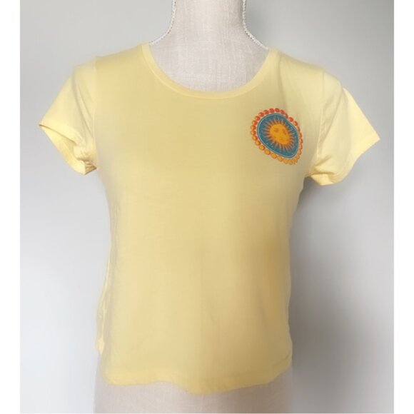 White Fawn Tops Tillys White Fawn Yellow Graphic Crop Top Poshmark